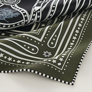 Grand Tralala bandana 55 - Black | Hermès Canada